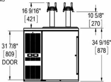 16 9/16" [421] 10 5/8" [270] 31 7/8" [809] DOOR 34 9/16" [878]