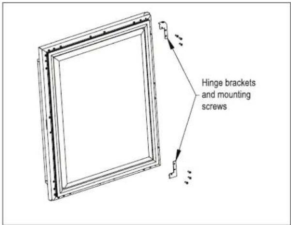 Hinge brackets and mounting screws