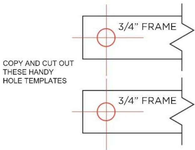 3/4" FRAME COPY AND CUT OUT THESE HANDY HOLE TEMPLATES 3/4" FRAME