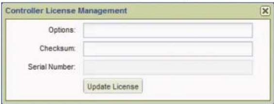 Controller License Management Options: Checksum: Serial Number: Update License