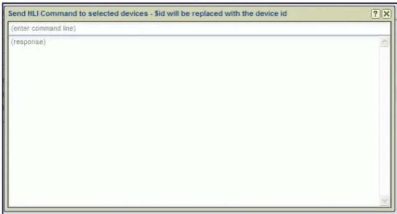 Send HLI Command to selected devices - $id will be replaced with the device id (enter command line) (response)