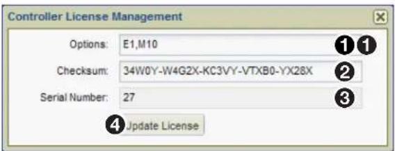 Controller License Management Options: E1,M10 Checksum: 34W0Y-W4G2X-KC3VY-VTXB0-YX28X Serial Number: 27 Update License