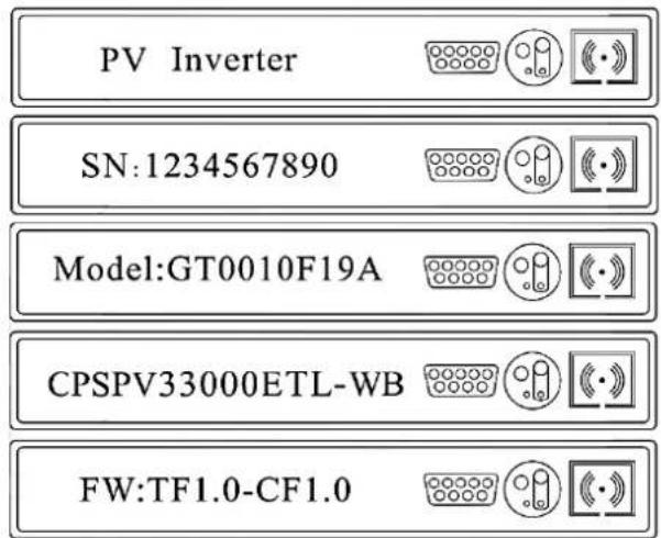 PV Inverter SN:1234567890 Model:GT0010F19A CPSPV33000ETL-WB FW:TF1.0-CF1.0