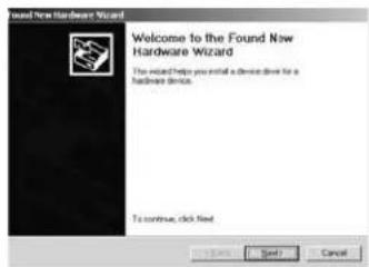 Found New Hardware Wizard Welcome to the Found New Hardware Wizard The wizard helps you install a device dose for a hardware device. To continue, click Next Save Cancel