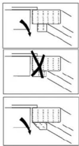 Diagram illustrating three mechanical or fluid dynamics scenarios with arrows indicating direction of movement, including a cross symbol.