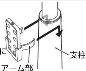 に アーム部 支柱