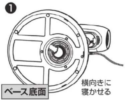 1 ベース底面 横向きに 寝かせる