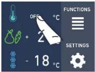 OFF °C 2 - 18 °C FUNCTIONS SETTINGS