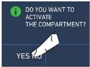 DO YOU WANT TO ACTIVATE THE COMPARTMENT? YES NO