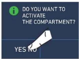DO YOU WANT TO ACTIVATE THE COMPARTMENT? YES NO