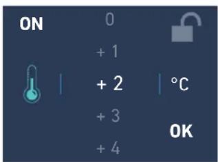 ON 0 + 1 + 2 + 3 + 4 °C OK
