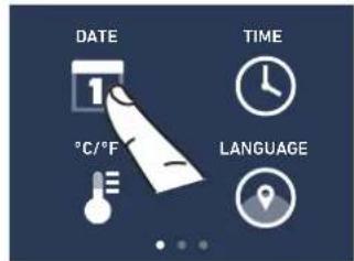 DATE 1 °C/°F TIME LANGUAGE