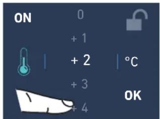 ON 0 + 1 + 2 + 3 + 4 °C OK