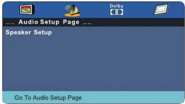 Audio Setup Page Speaker Setup Go To Audio Setup Page