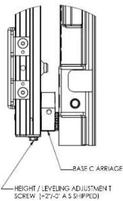 BASE C ARRIAGE HEIGHT / LEVELING ADJUSTMENT T SCREW (+2"/-0" A S SHIPPED)