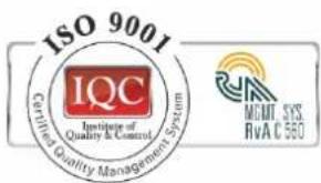 ISO 9001 IQC Institute of Quality & Control Certified Quality Management System MOAMI, SYS. RvA C 560