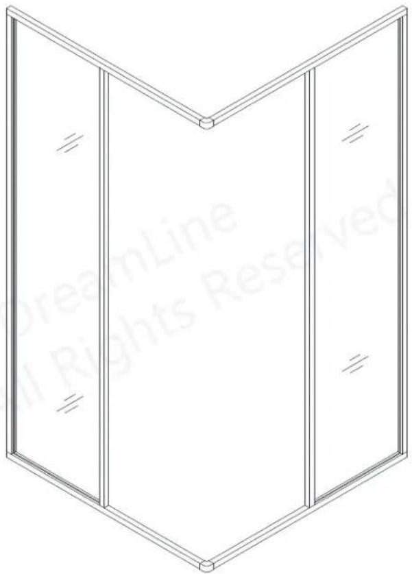 Isometric line drawing of a 3D rectangular frame with vertical supports and horizontal edges, no text or symbols present.