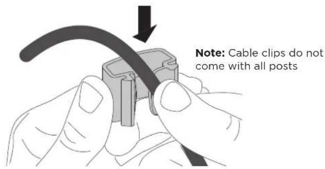Note: Cable clips do not come with all posts