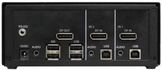 RS-232 12VDC AUDIO KM USB DP OUT IN 2 AUDIO USB IN 1 AUDIO USB DP IN IN 1 AUDIO USB
