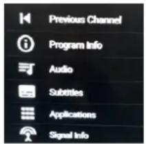 Previous Channel Program Info Audio Subsites Applications Signal Info