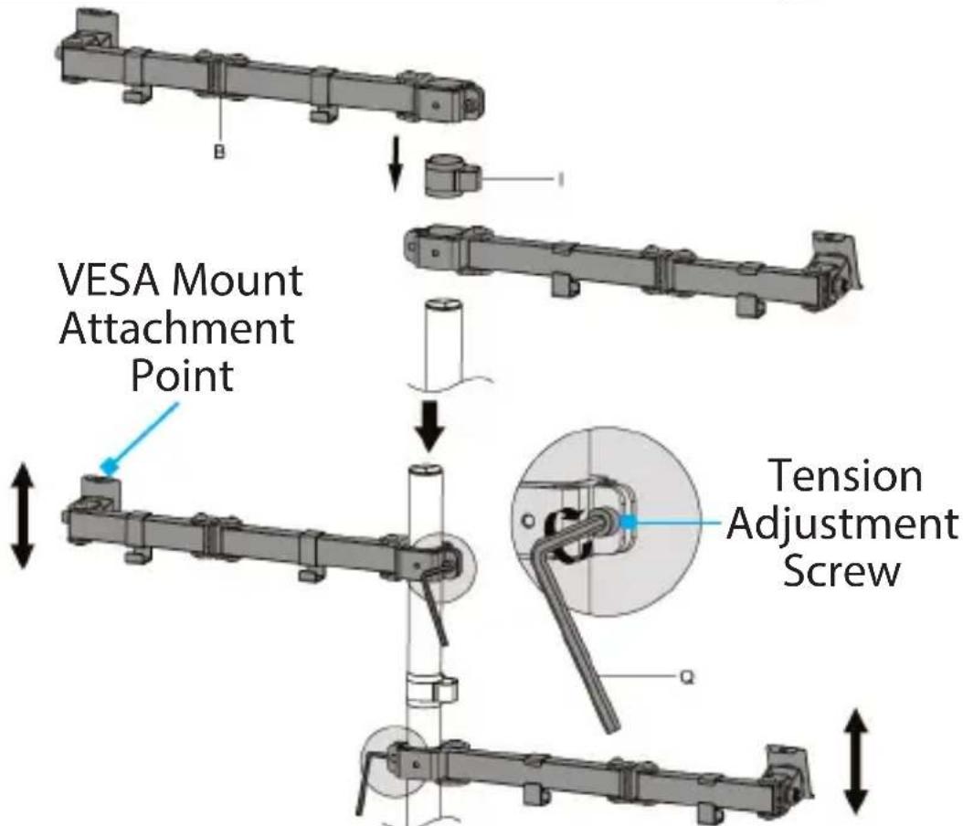 VESA Mount Attachment Point Tension Adjustment Screw