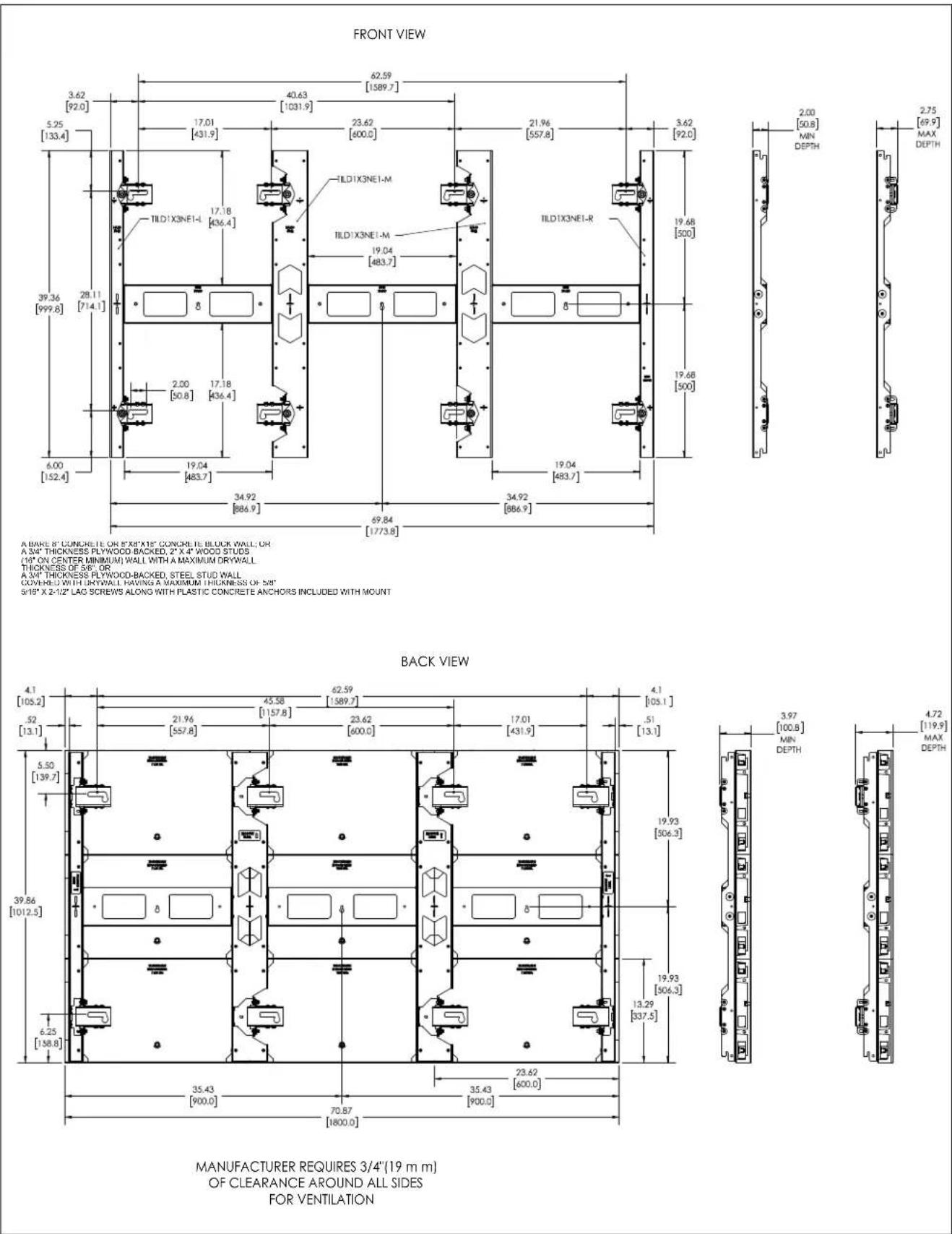 Chief TILD1X5NE1-M - \*Steel stud ONLY - 2