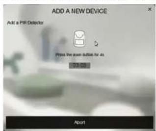 ADD A NEW DEVICE Add a PCR Detector Press the main button for as OK OK Abort