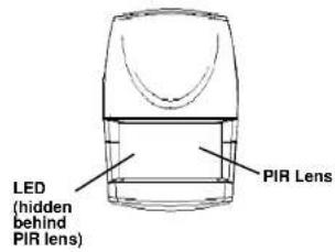 LED (hidden behind PIR lens) PIR Lens