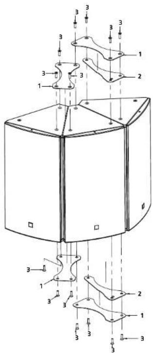 Technical diagram of a mechanical assembly with numbered components and structural connections