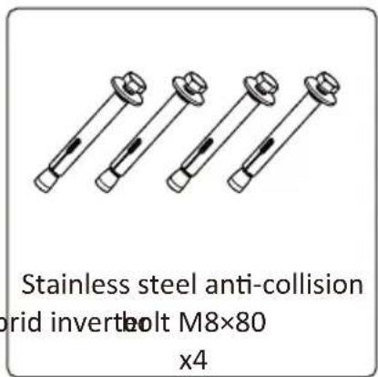 Stainless steel anti-collision grid invert bolt M8×80 x4