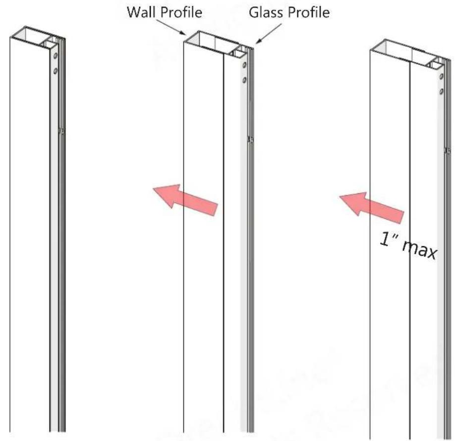 Wall Profile Glass Profile 1" max