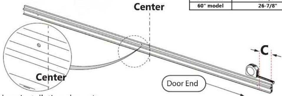 Center 60" model 26-7/8" Center Door End