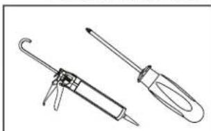 Line drawing of two types of soldering tools: a curved tool and a flat handle (no text or symbols)