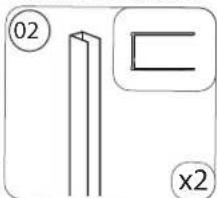 Simple line drawing of two vertical bars with a separate geometric shape, no text or symbols present