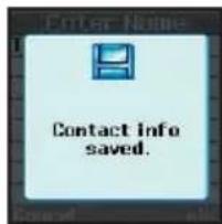 Enter Name Contact Info saved.