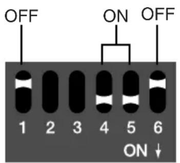 OFF ON OFF 1 2 3 4 5 6 ON ↓