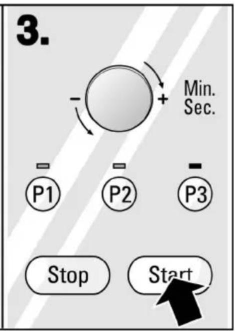 3. - + Min. Sec. - P1 P2 P3 Stop Start