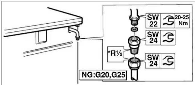 BOSCH HGV52D123T - EN 10226 R ^1/2 (TS 61-210 EN 10226 R ^1/2 )' ye göre bağlantı - 1