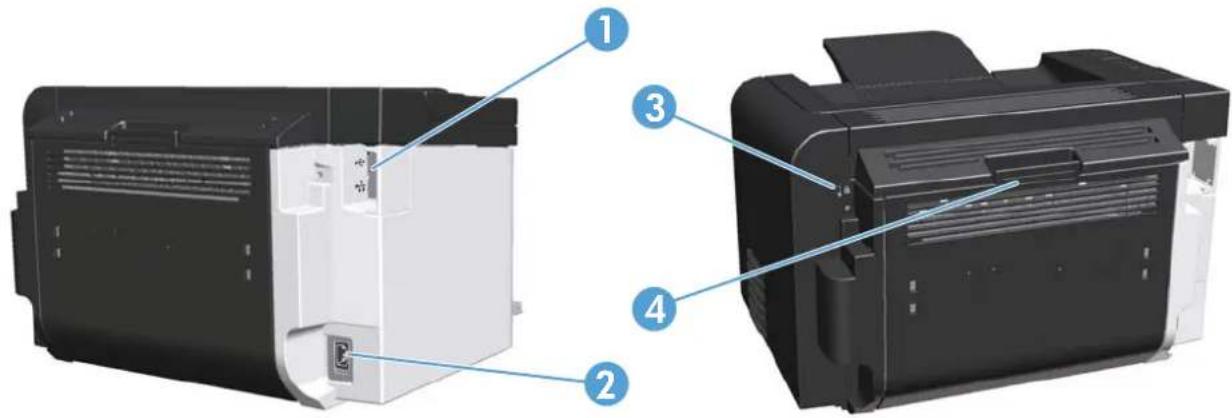 HP LaserJet Professional P1600 - Arkadan görünüm - 1
