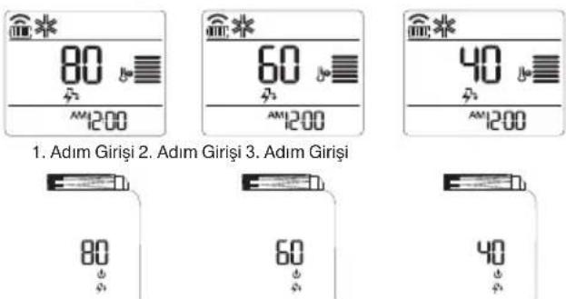 80 AM1200 60 AM1200 40 AM1200 1. Adım Girişi 2. Adım Girişi 3. Adım Girişi 80 60 40