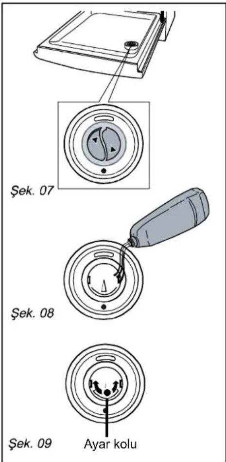 Şek. 07, Şek. 08, Şek. 09 Ayar kolu