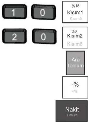 1 0 2 0 %18 Kisim1 Kisim5 %8 Kisim2 Kisim6 Ara Toplam -% +%+ Nakit Fatura