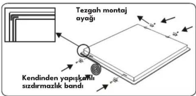 Tezgah montaj ayağı Kendinden yapışkanlı sızdırmazlık bandı