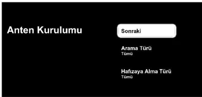 Anten Kurulumu Sonraki Arama Türü Tümü Hafizaya Alma Türü Tümü