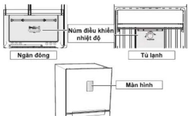 Ngān dōng Núm dièu khién nhiệt độ Tù lānh Màn hình