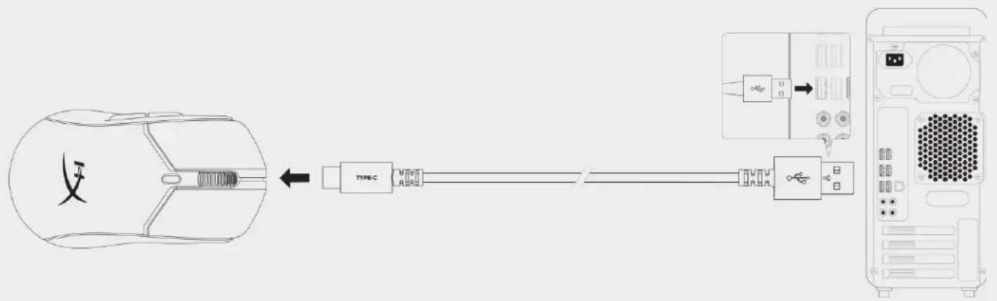 HYPERX Pulsefire Haste 2 Wireless - 有線模式 - 1