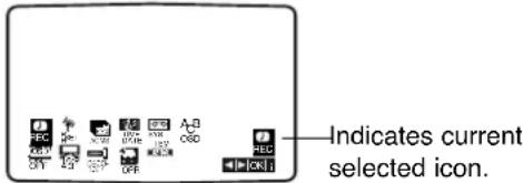 Indicates current selected icon.