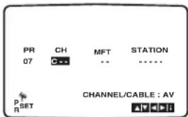 PR 07 CH C... MFT -- STATION ----- P SET R CHANNEL/CABLE : AV AT - C-B