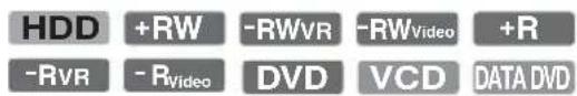 HDD +RW -RWVR -RWVideo +R -RVR -RVideo DVD VCD DATA DVD