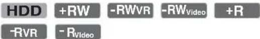 HDD +RW -RWvr -RWVideo +R -RVR -RVideo